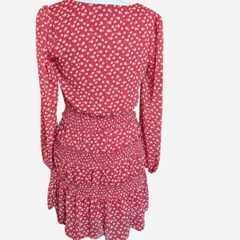 Socialite Red Floral Long Sleeve Dress - Picture 2 of 13